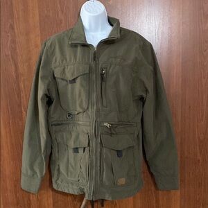 Eddie Bauer Men's Olive Green Jacket fishing jacket size small